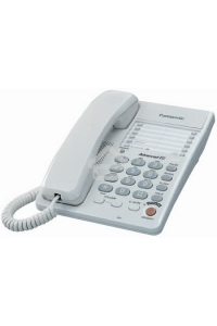 Телефон проводной Panasonic KX-TS2363RUW белый {однокноп.набор 20 ном., спикерфон, автодозвон}