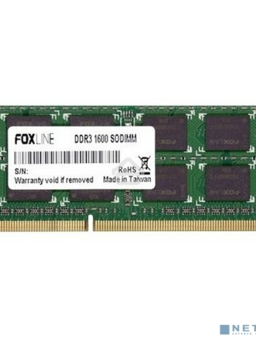 Оперативная память Foxline, DDR3, 4GB (1x4 GB), 1600 MHz, CL11, SO-DIMM