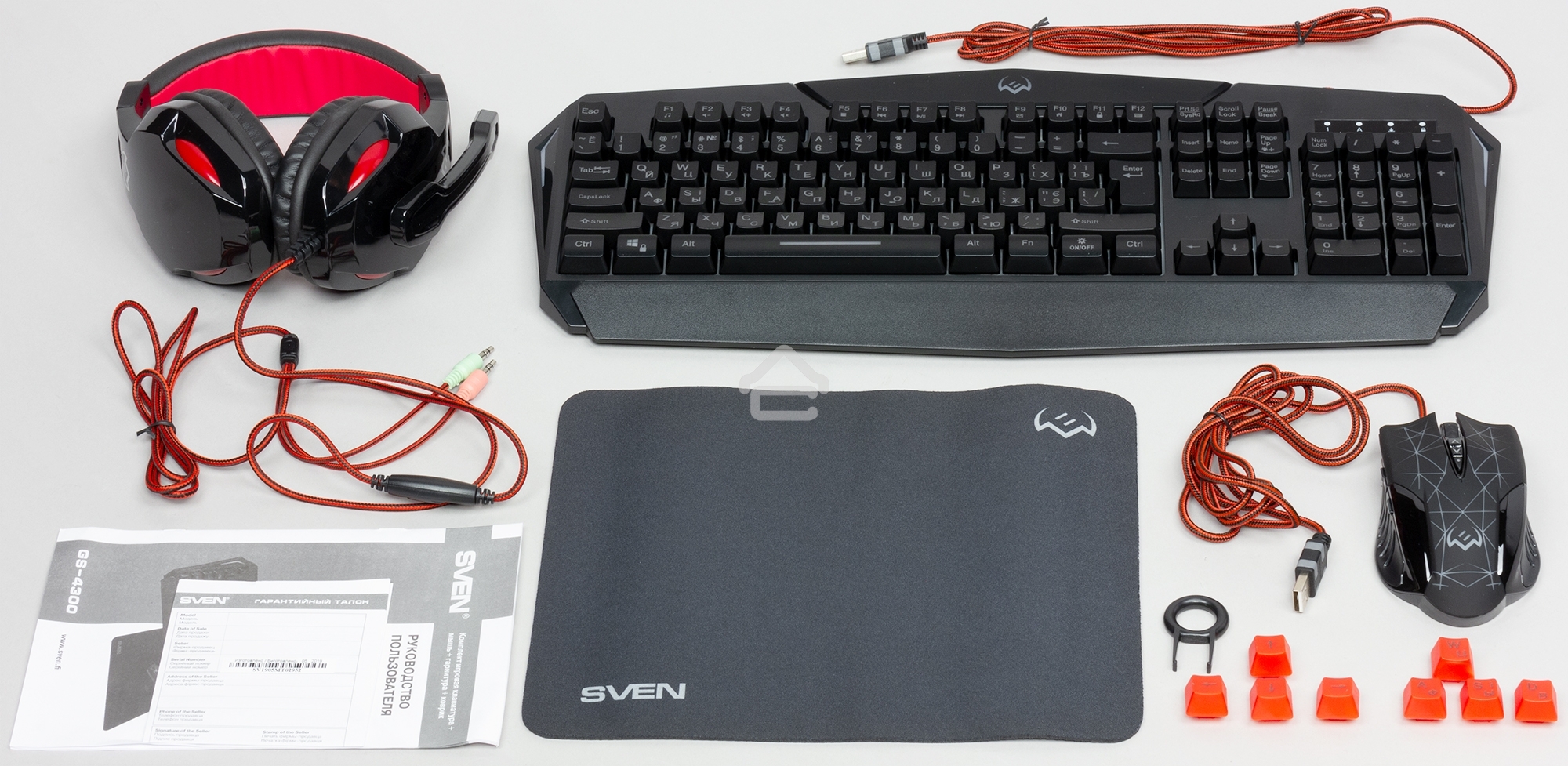 Игровой набор SVEN GS-4300 клавиатура+мышь+гарнитура+коврик