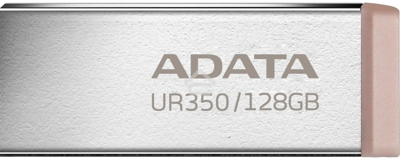 Флешка USB ADATA UR350 (UR350-128G-RSR/BG), 128Gb, USB 3.2, R/W 100/15, серебристый/коричневый