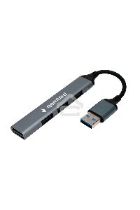 Разветвитель USB2.0 Gembird UHB-C203, 4xUSB2.0, кабель USB 10см, алюминий, пакет