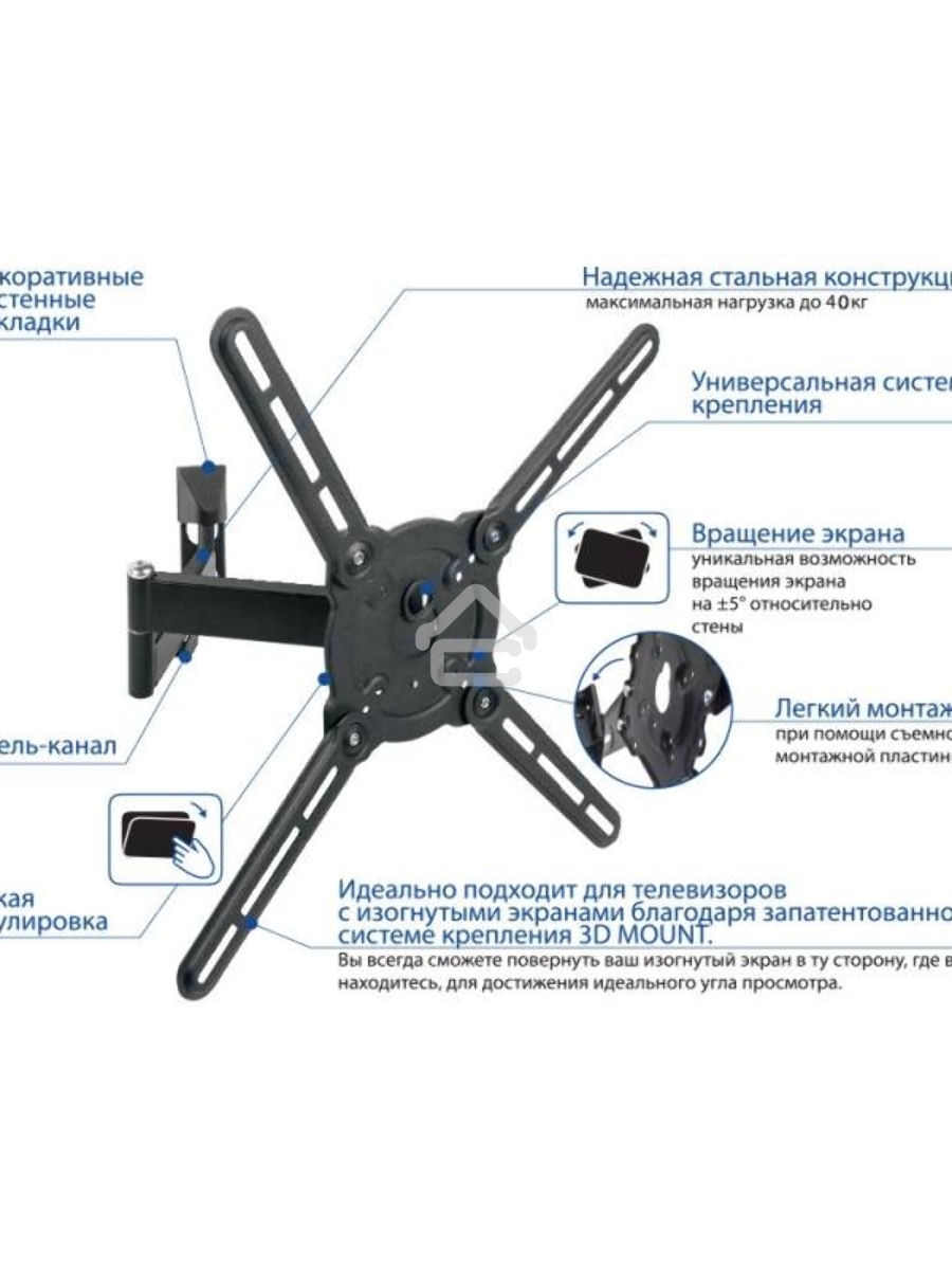 Кронштейн для телевизора Kromax ATLANTIS-15 темно-серый 22