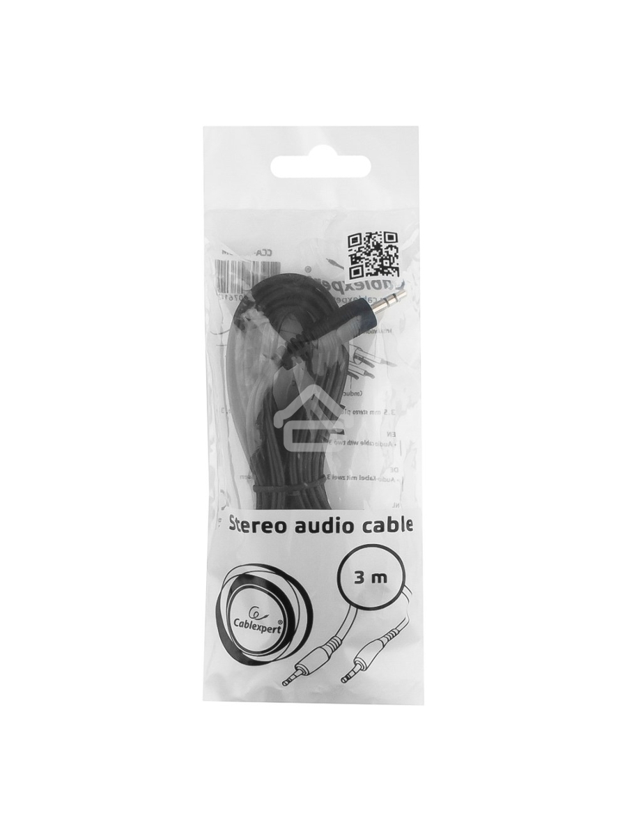 Кабель аудио Cablexpert CCA-404-3M, Jack3.5 - Jack3.5, 3м