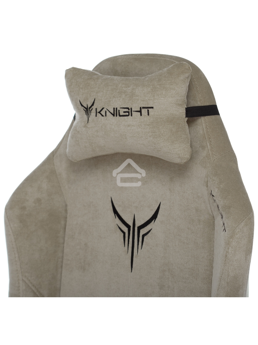 Кресло игровое Knight N1 Fabric бежевый Light-21, с подголов. крестовина металл