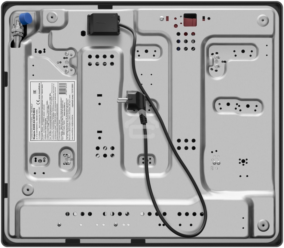 Газовая варочная панель Maunfeld EGHE.64.3STS-EB/G, 4 конфорки, эмалированная сталь, черный