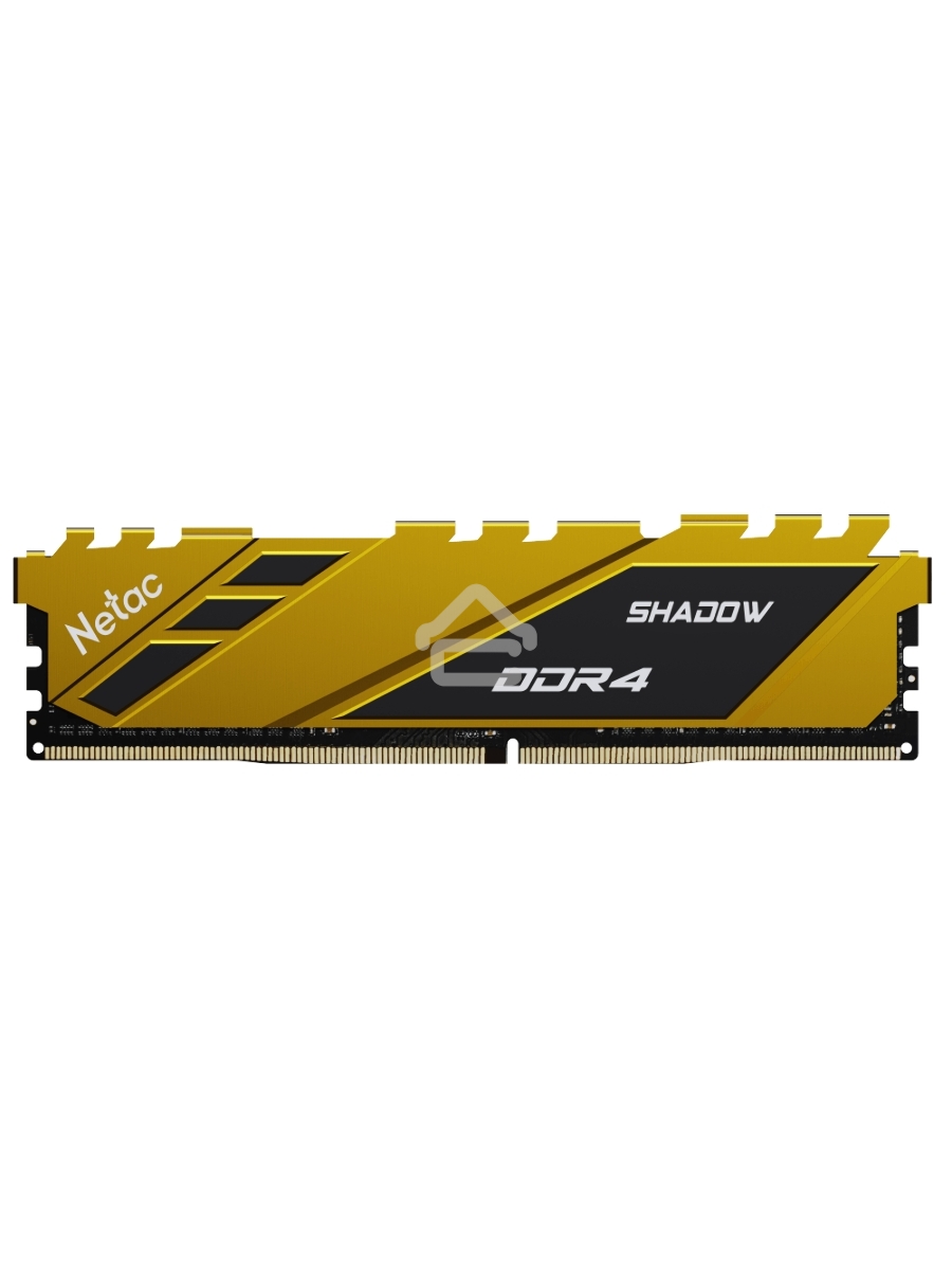 Оперативная память NETAC Shadow, DDR4, 8GB (1x8GB), 3600MHz, CL18, DIMM, с радиаторами, желтый