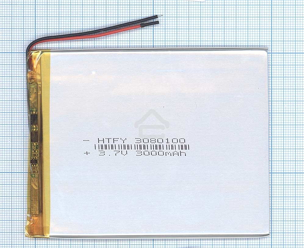 Аккумулятор Li-Pol (батарея) 3*80*100мм 2pin 3.7V/3000mAh