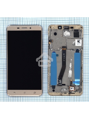 Дисплей для Asus ZenFone 3 Laser ZC551KL золотистый с рамкой