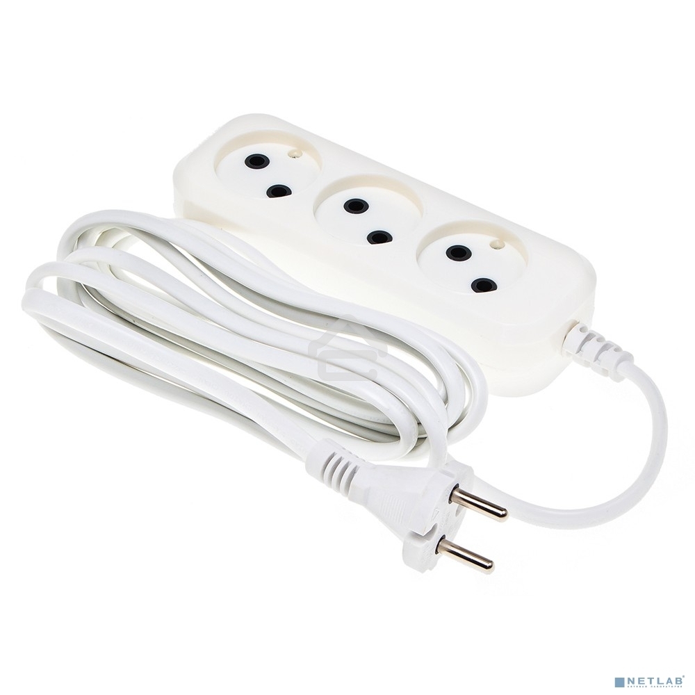 Сетевой удлинитель Buro BU-PSL3.3/W 3 м (3 розетки) белый (пакет ПЭ)