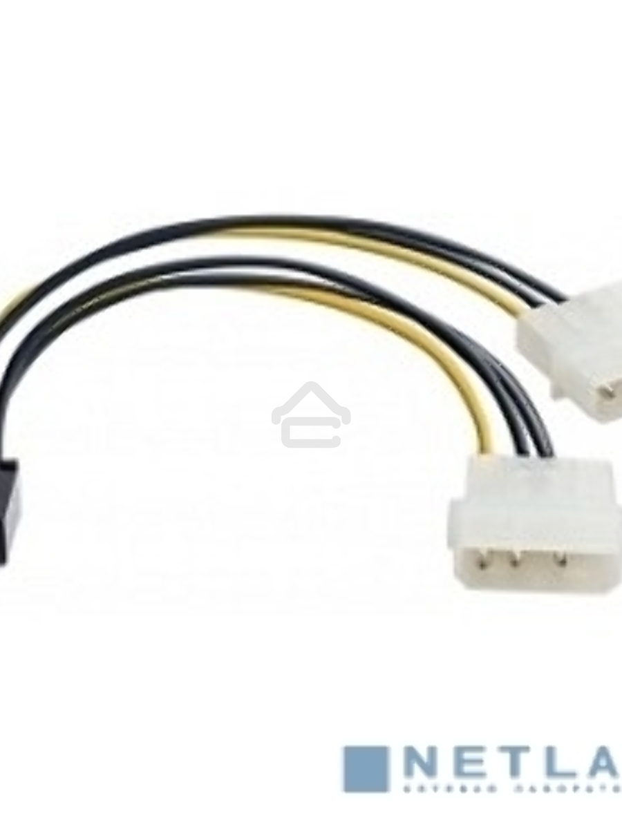 Переходник питания PCI-Express 6pin (от 2х разъемов Molex (IDE) блока питания), 15см Exegate EX138937RUS
