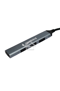 Разветвитель USB2.0 Gembird UHB-C203, 4xUSB2.0, кабель USB 10см, алюминий, пакет