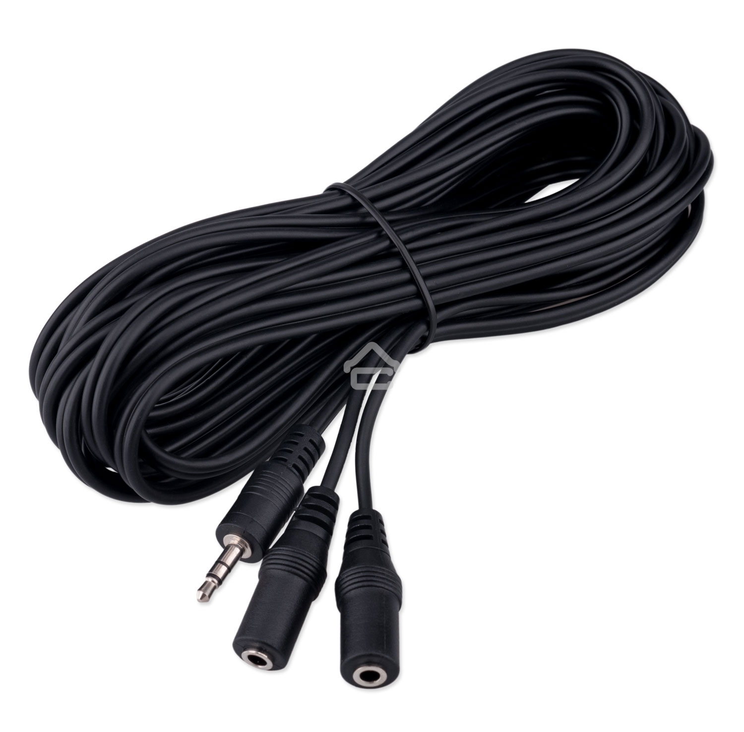 Кабель-разветвитель аудио Cablexpert CCA-415-5M-N, Jack 3.5(M) 3pin/2xJack 3.5(F), 5м, черный, пакет