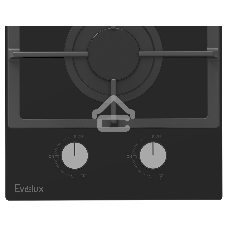 Газовая варочная панель EVELUX HEG 360 BG, Hi-Tech, 30 см, 2 конфорки, газ-контроль, электроподжиг, черный