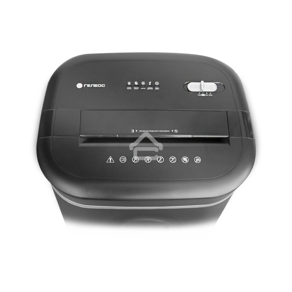 Шредер ГЕЛЕОС УМ28-4, DIN P-4 (4 ур-нь секр.), фрагмент 3,9х30мм, 19-21 лист (70г/м2), CD/пл.карты/скрепки/скобы, 28 литров