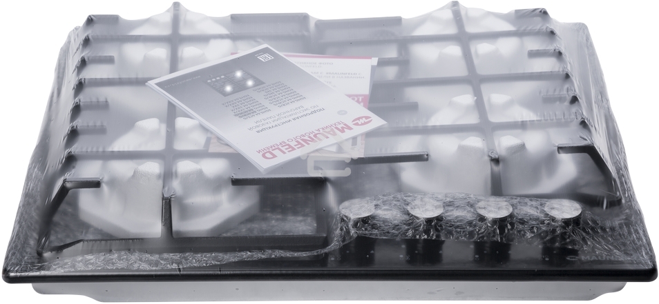 Газовая варочная панель Maunfeld EGHE.64.3STS-EB/G, 4 конфорки, эмалированная сталь, черный