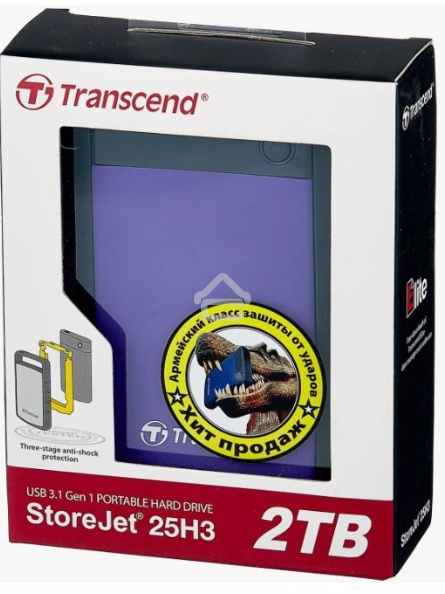 Внешний жесткий диск Transcend USB 3.0 2Tb TS2TSJ25H3P StoreJet 25H3P (5400 об/мин) 2.5