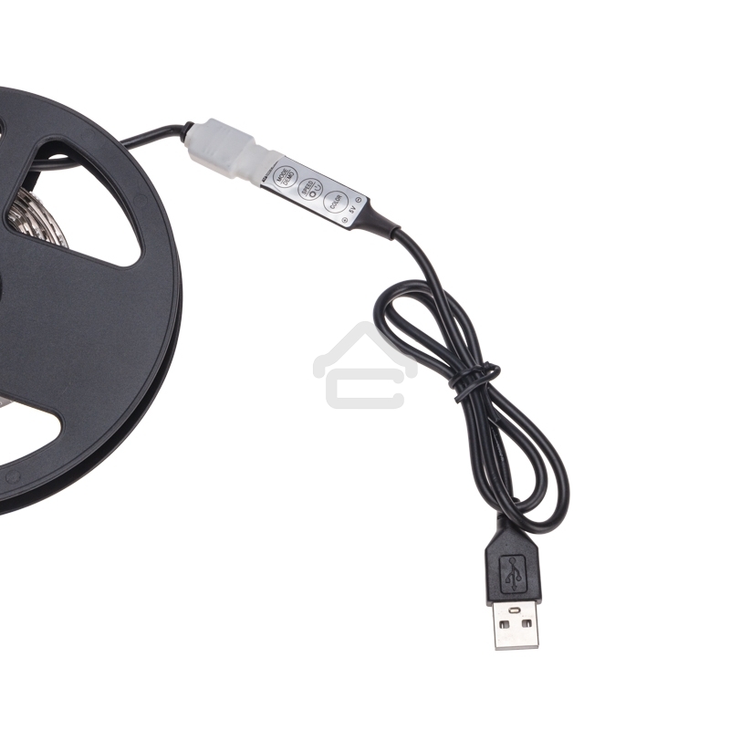 Лента светодиодная с USB-коннектором 5 В IP23 5050 30 LED/м 3 м RGB управление со смартфона LAMPER