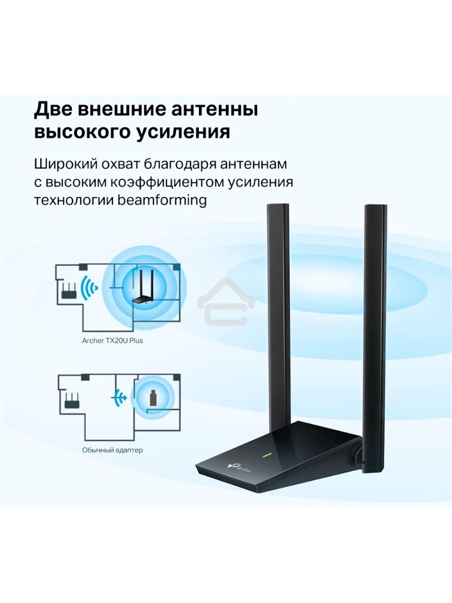 Двухдиапазонный Wi-Fi 6 USB-адаптер TP-Link Archer TX20U Plus AX1800 высокого усиления