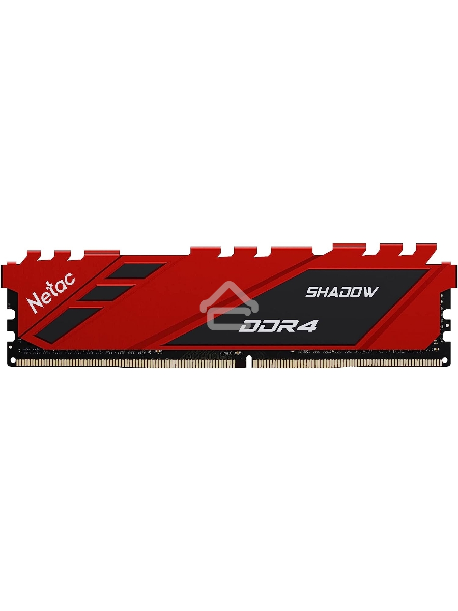 Оперативная память NETAC Shadow, DDR4, 8GB (1x8GB), 3200MHz, CL16, DIMM, с радиаторами, красный