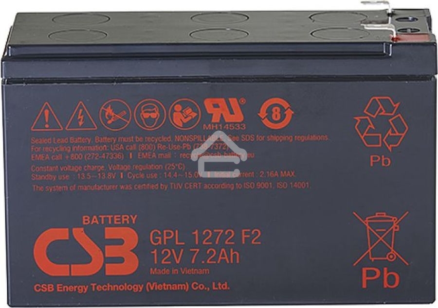 Аккумулятор CSB GPL1272 F2FR (12V 7.2Ah )
