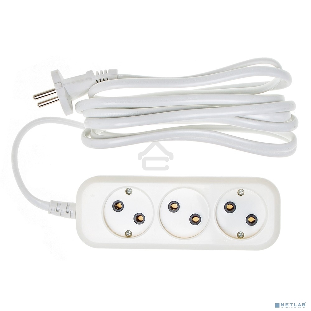 Сетевой удлинитель Buro BU-PSL3.3/W 3 м (3 розетки) белый (пакет ПЭ)