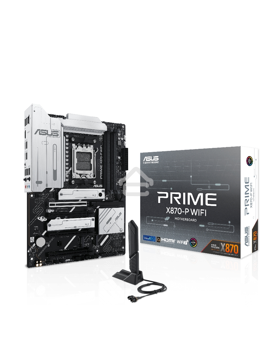 Материнская плата ASUS PRIME X870-P WIFI, AM5, AMD X870, 4xDDR5, 2xSATA, 4xM.2, 1xPCI-E 5.0 x16, 2xPCI-E 4.0 x1, 1xHDMI, 2xUSB-C, 1x 2.5Gb LAN, 4xUSB-A 3.2 Gen 1, 1xUSB-A 3.2 Gen 2, 4xUSB-A 2.0, 3x3.5 мм, 7.1, 1xWi-Fi 7, ATX