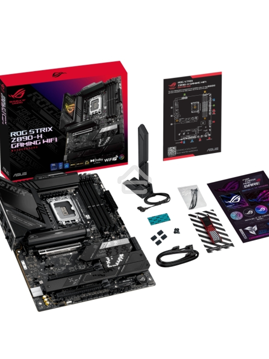 Материнская плата ASUS ROG STRIX Z890-H GAMING WIFI, LGA1851, Intel Z890, 4xDDR5, 4xSATA, 4xM.2, 1xPCIe 5.0 x16, 2xPCIe 4.0 x16, 1xDP, 1xHDMI, 1x5Gb LAN, Wi-Fi 7, 2xUSB 2.0, 4xUSB 3.2 Gen 1, 4xUSB 3.2 Gen 2, 2xUSB 3.2 Gen 2x2, 1xUSB-C, 1xS/PDIF, 2x3.5 мм,