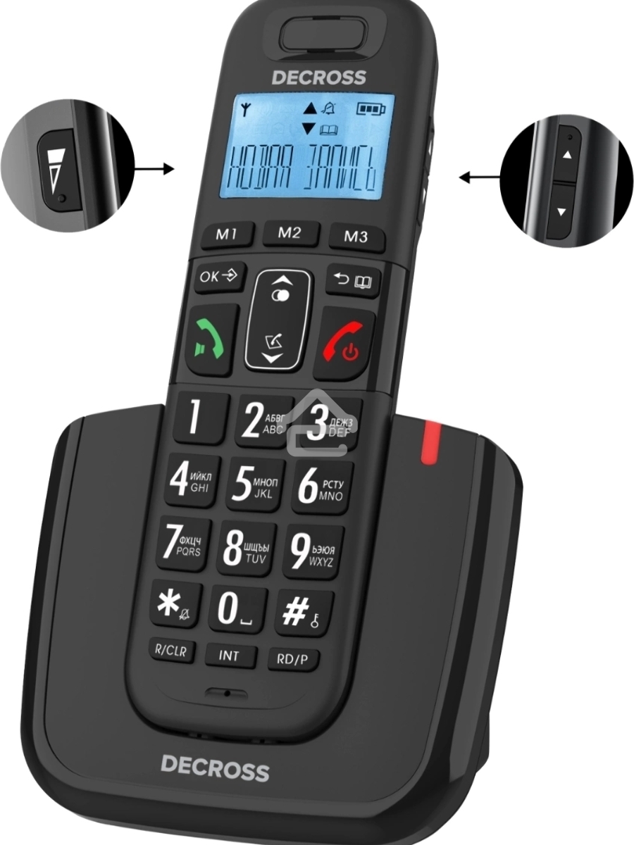 Р/Телефон Dect Decross DC1013 черный АОН