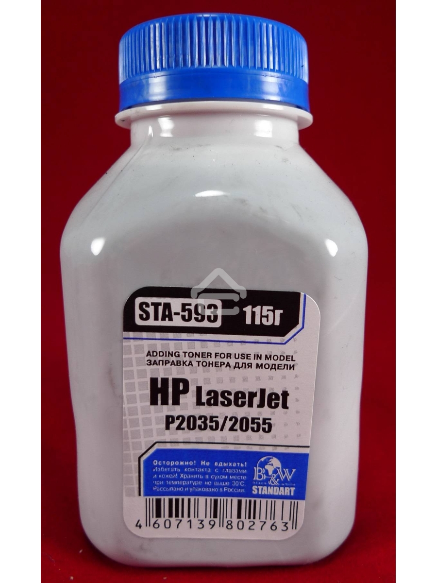 Тонер HP LJ P2035/2055/M401/M425 (флакон, 115г) B&W Standart фас России