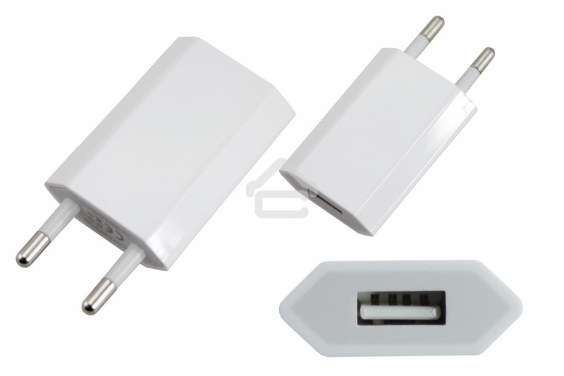 Сетевое зарядное устройство iPhone/iPod USB белый (СЗУ) (5 V, 1000 mA) Rexant