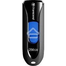 Флешка USB Transcend JetFlash 790 (TS256GJF790K), 256Gb, USB 3.1, R/W 90/40, черный/синий