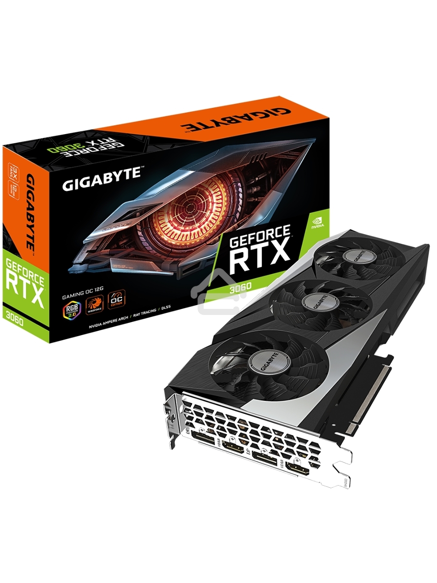 Видеокарта Gigabyte GV-N3060GAMING OC-12GD 2.0 LHR GDDR6 1837/15000/HDMIx2/DPx2/HDCP Ret