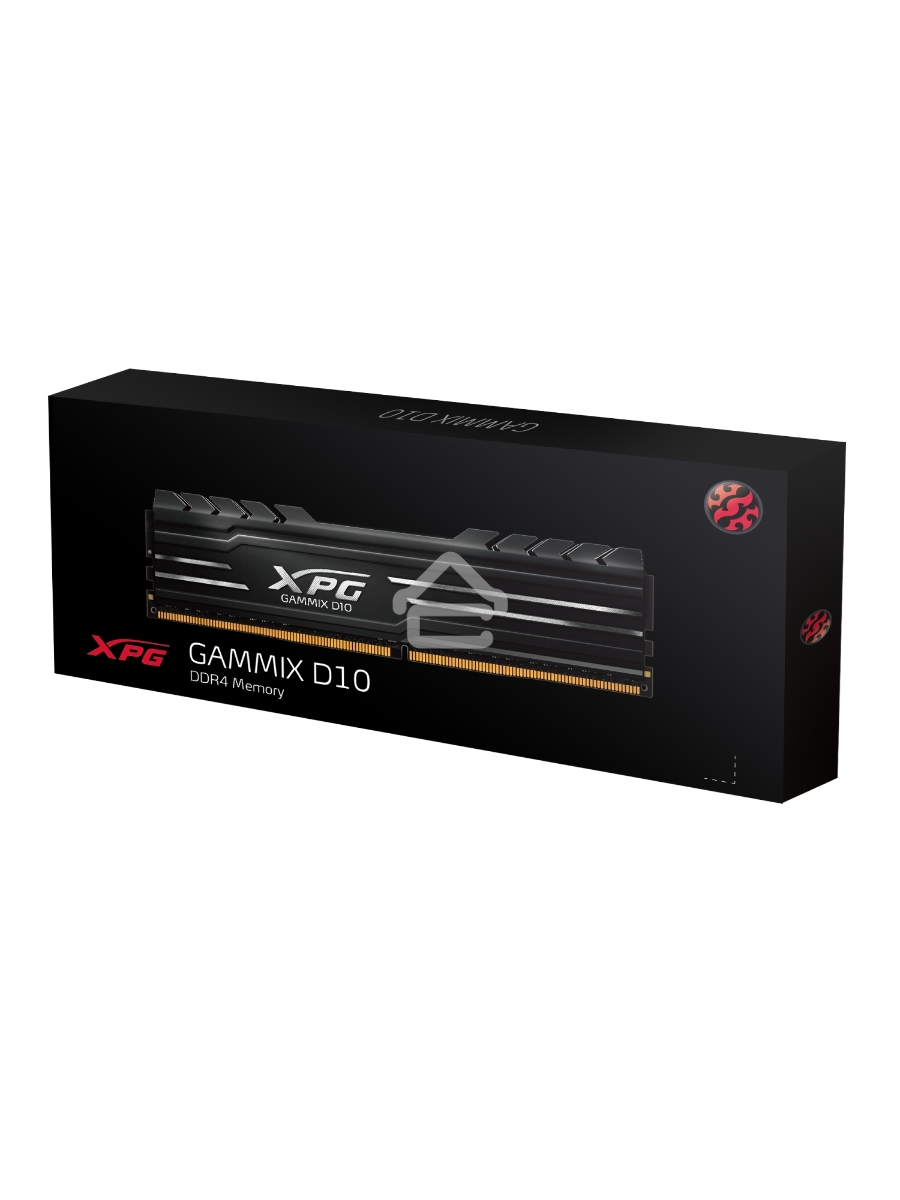 Оперативная память XPG Gammix D10, DDR4, 16GB (1x16GB), 3600MHz, CL18, DIMM, с радиатором, черный