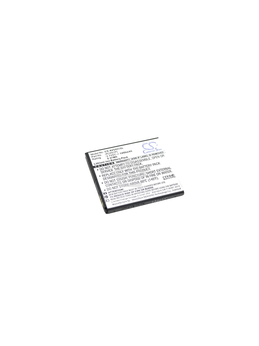 Аккумулятор CameronSino CS-AVS451SL Zera S для Highscreen Zera S3.7V / 1450mAh / 5.37Wh