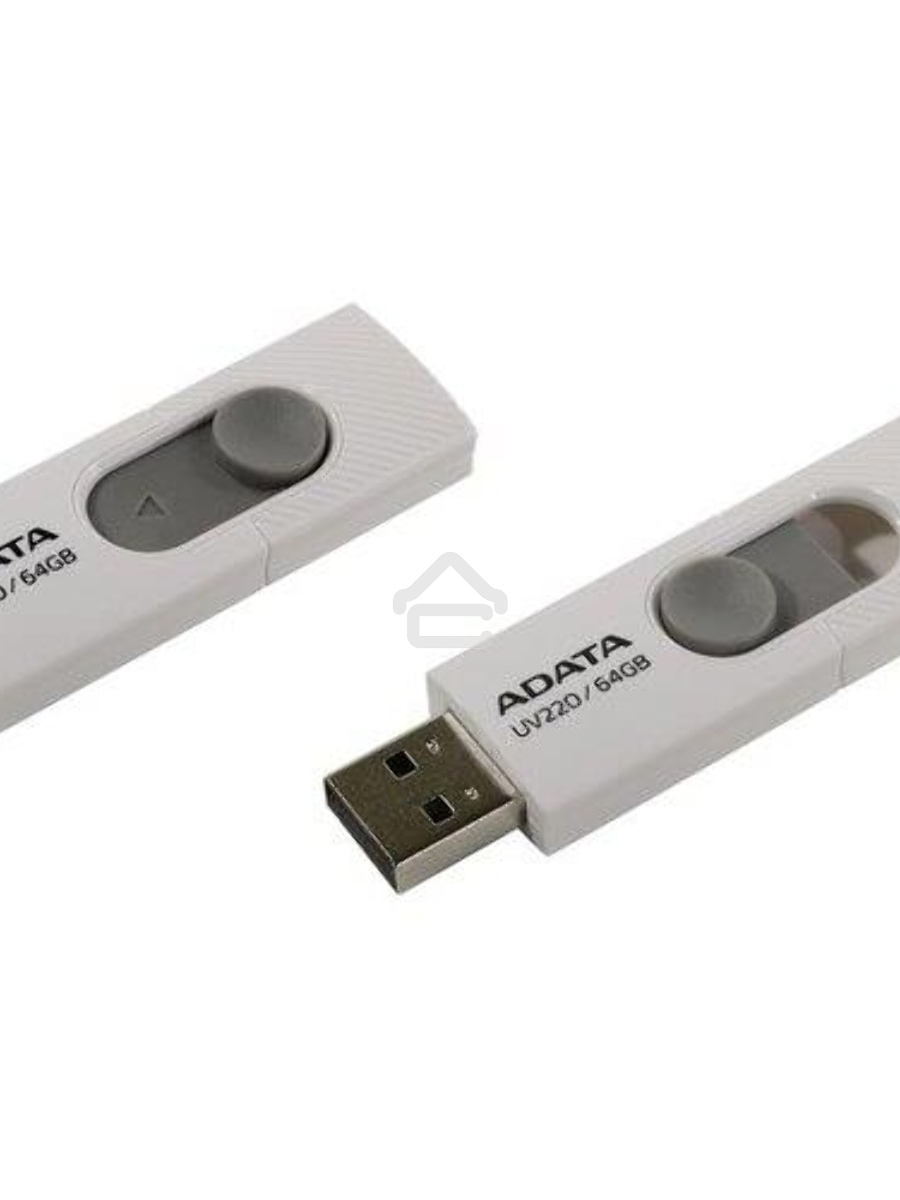 Флеш диск 64GB ADATA UV220, USB 2.0, белый/серый