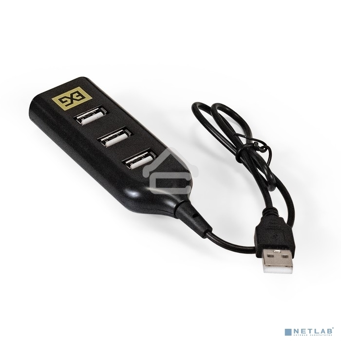 USB-концентратор ExeGate EX293976RUS DUB-42 (кабель-адаптер USB2.0 --> 4xUSB2.0, Plug&Play, черный)