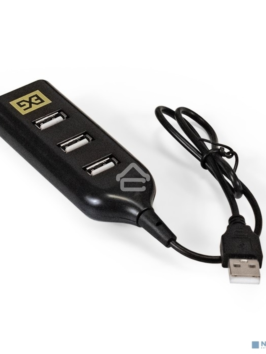 Хаб USB (концентратор) ExeGate EX293976RUS DUB-42 (кабель-адаптер USB2.0 --> 4xUSB2.0, Plug&Play, черный)