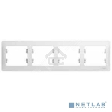 РАМКА Schneider-electric GSL000104 GLOSSA 4-постовая, горизонтальная, БЕЛЫЙ