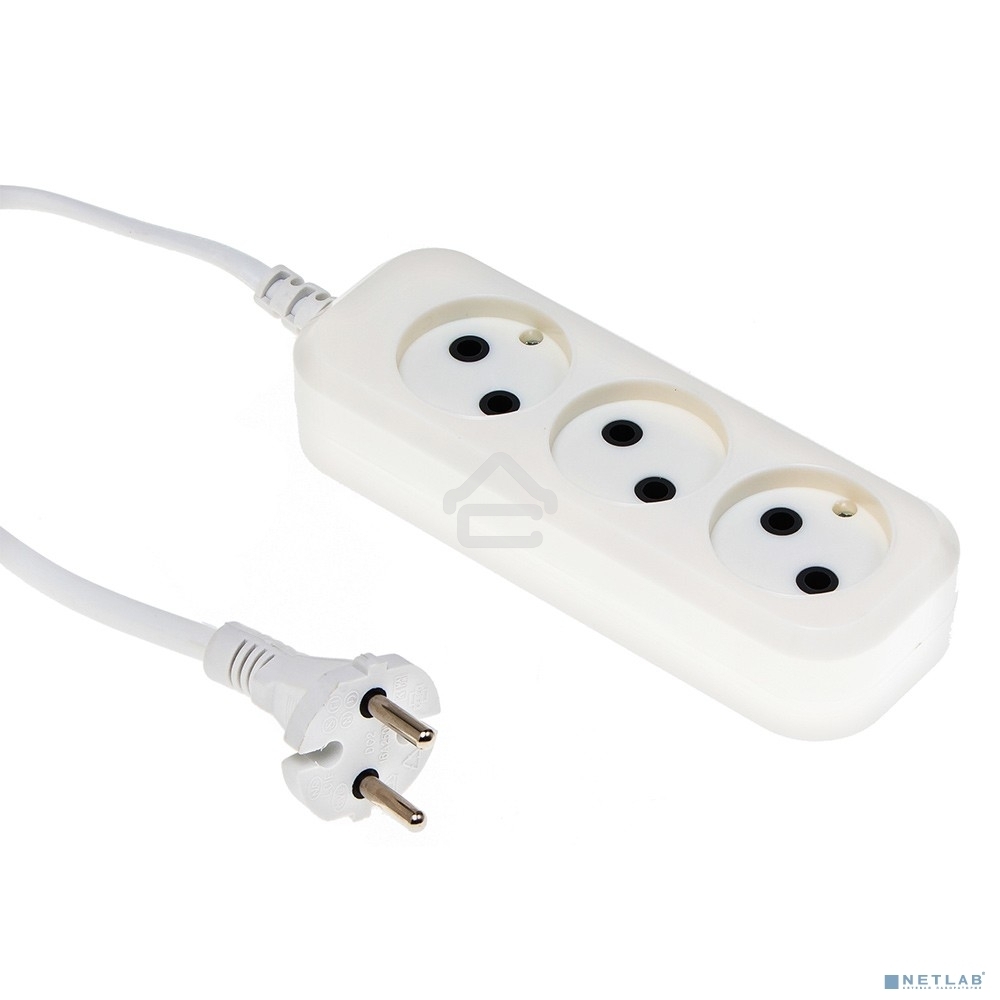 Сетевой удлинитель Buro BU-PSL3.3/W 3 м (3 розетки) белый (пакет ПЭ)