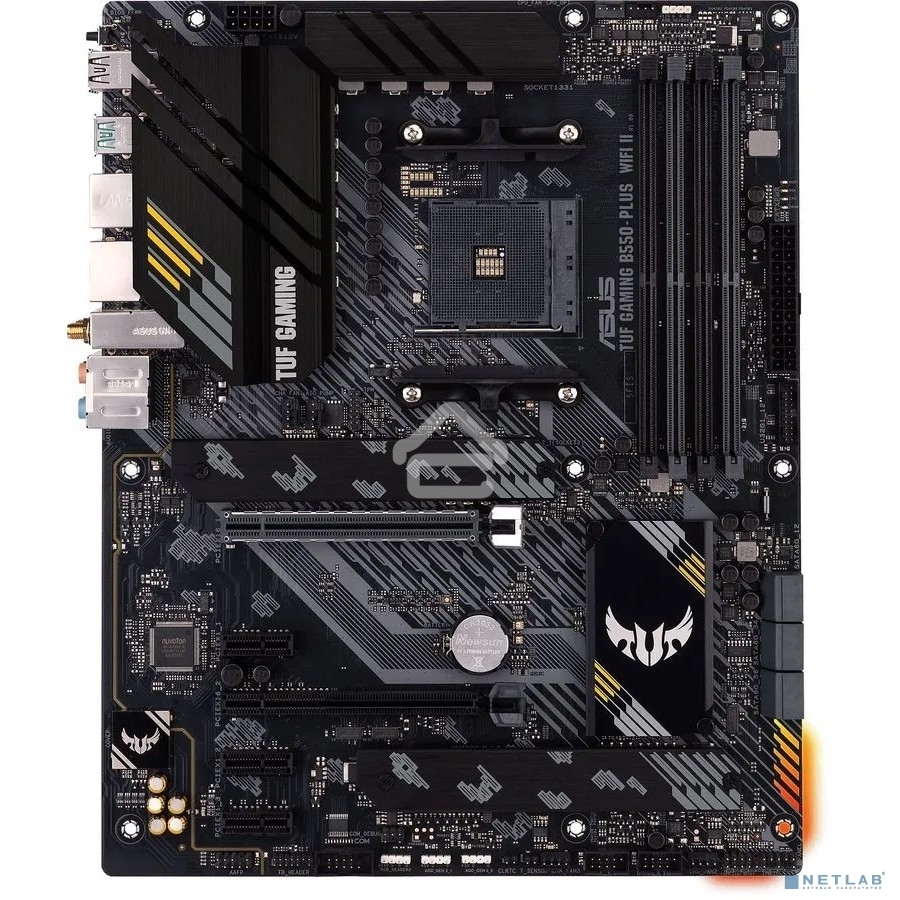 Материнская плата ASUS TUF GAMING B550-PLUS WIFI II, AM4, AMD B550, 4xDDR4, 6xSATA, 2xM.2, 1xPCI-E 3.0 x16, 1xPCI-E 4.0 x16, 3xPCI-E x1, 1xDP, 1xHDMI, 1x 2.5Gb LAN, 2xUSB-A 3.2 Gen 1, 1xUSB-A 3.2 Gen 2, 1xUSB-C 3.2 Gen 2, 3x3.5 мм, 7.1, ATX