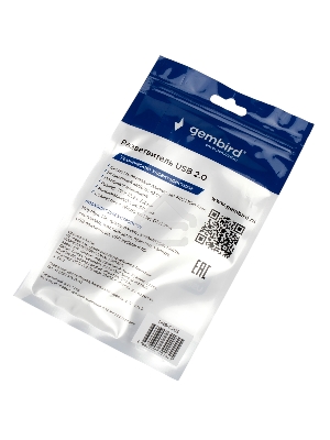Разветвитель USB2.0 Gembird UHB-C203, 4xUSB2.0, кабель USB 10см, алюминий, пакет