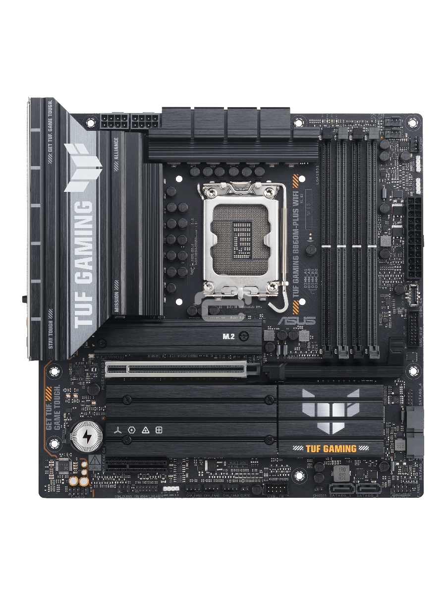 Материнская плата ASUS TUF GAMING B860M-PLUS WIFI, LGA 1851, Intel B860, 4xDDR5, 4xSATA, 3xM.2, 1xPCIe 5.0 x16, 1xPCIe x4, 1xUSB-C, 4xUSB-A 3.2 Gen 1, 2xUSB-A 3.2 Gen 2, 1xHDMI, 1xDP, 1x2.5Gb LAN, 7.1, mATX