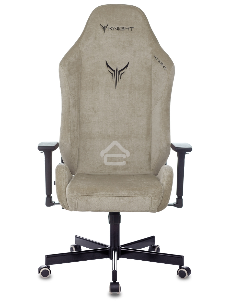Кресло игровое Knight N1 Fabric бежевый Light-21, с подголов. крестовина металл