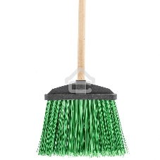 Метла полипропиленовая, 345х200х1420 мм, веерная распушенная, деревянный черенок, Сибртех