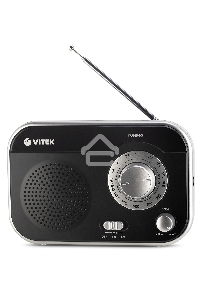 Радиоприемник Vitek VT-3593 (BK) Выходная мощность 1 вт. Динамики 1.Тип батареек UM-2/C