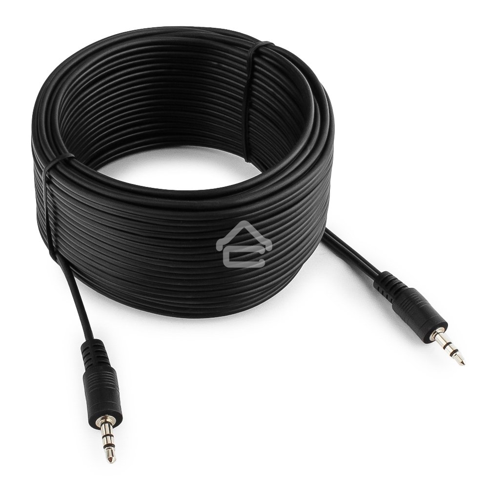 Кабель аудио Cablexpert CCA-404-10M-N, Jack 3.5(M)/Jack 3.5(M), 3pin, 10м, черный, пакет