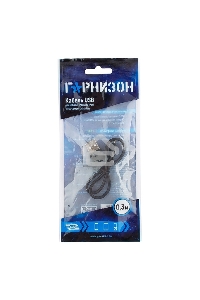 Кабель USB Гарнизон GCC-USB2-AP2-0.3M AM/Lightning, для iPhone5/6/7, IPod, IPad, 0.3м, черный, пакет