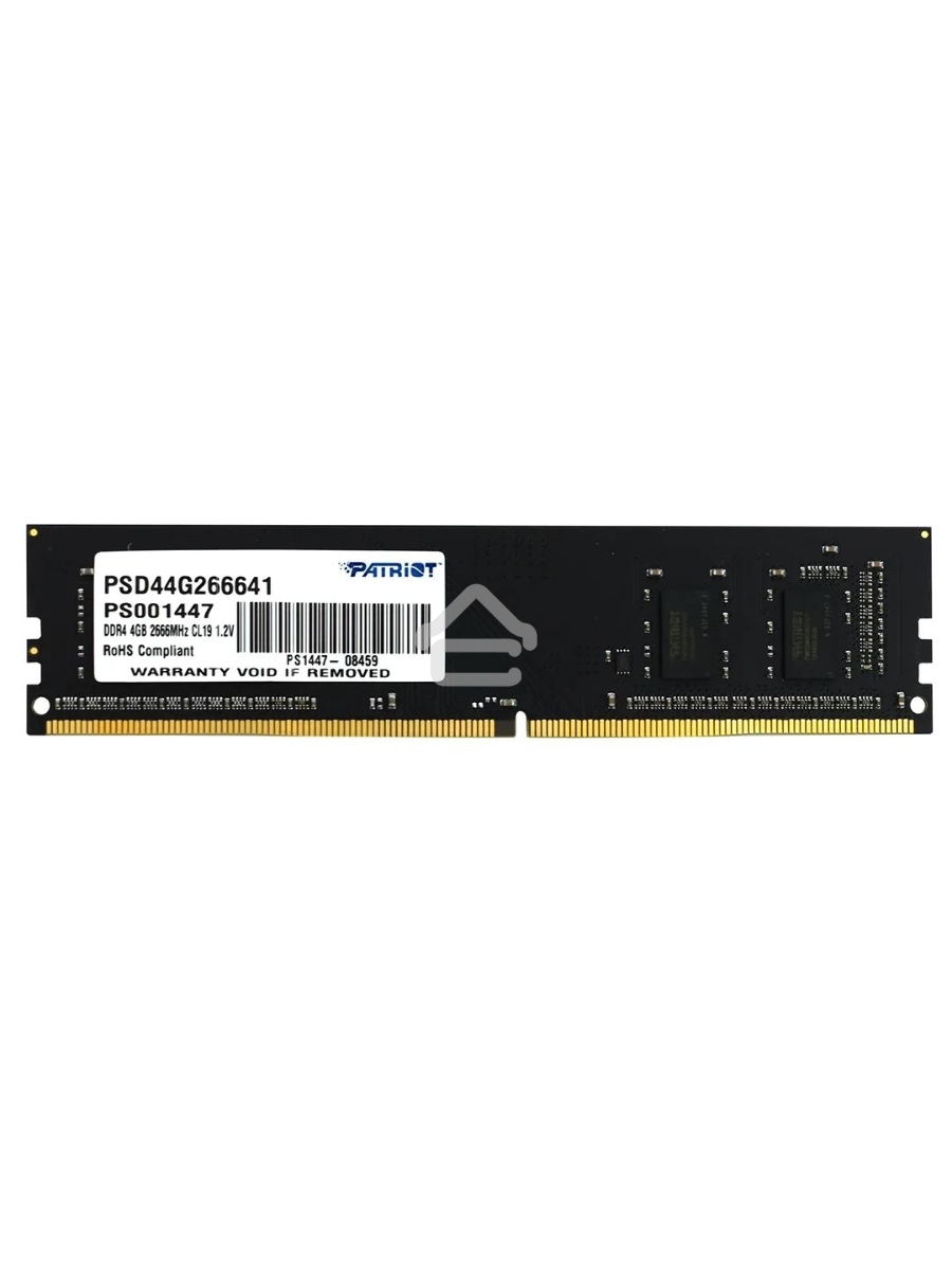 Оперативная память Patriot Signature, DDR4, 4GB (1x4 GB), 2666 MHz, CL19, DIMM