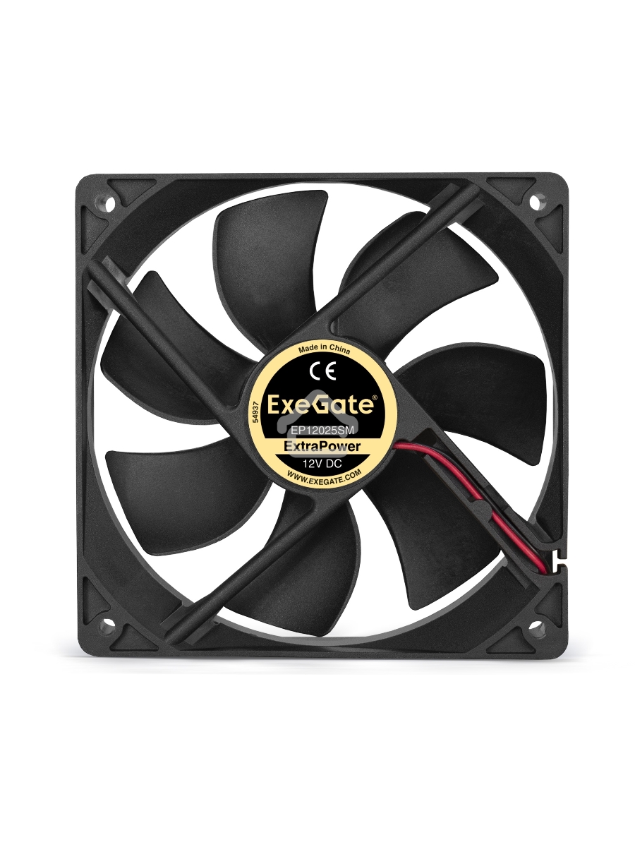 Вентилятор для корпуса ExeGate ExtraPower EP12025SM черный, 120 мм, 1800 об/мин, 28 дБ, 2 pin