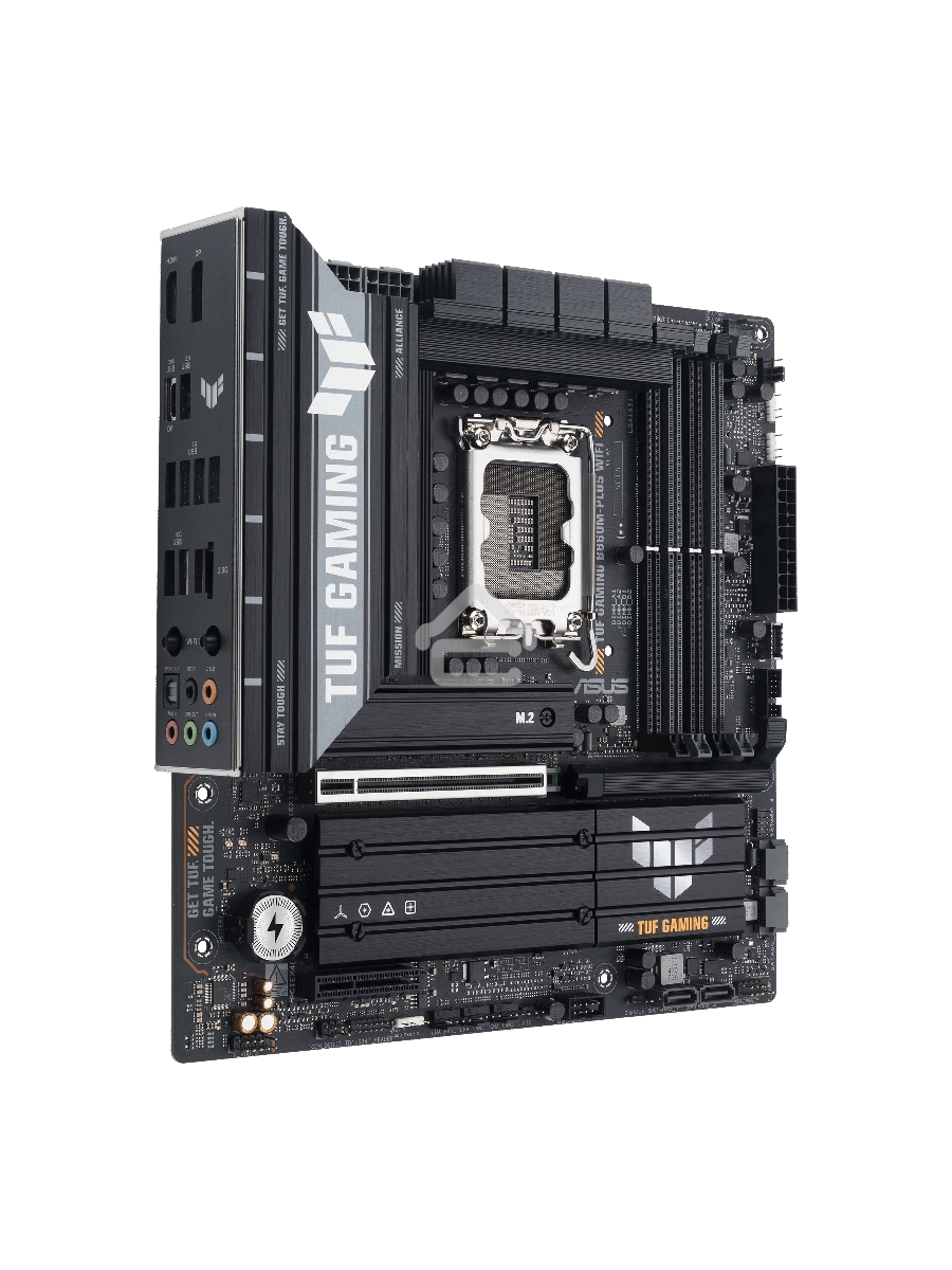 Материнская плата ASUS TUF GAMING B860M-PLUS WIFI, LGA 1851, Intel B860, 4xDDR5, 4xSATA, 3xM.2, 1xPCIe 5.0 x16, 1xPCIe x4, 1xUSB-C, 4xUSB-A 3.2 Gen 1, 2xUSB-A 3.2 Gen 2, 1xHDMI, 1xDP, 1x2.5Gb LAN, 7.1, mATX